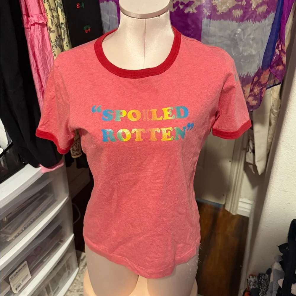 RARE HTF Lucky brand Red Ringer Tee “Spoiled Rotten” - Picture 2 of 6